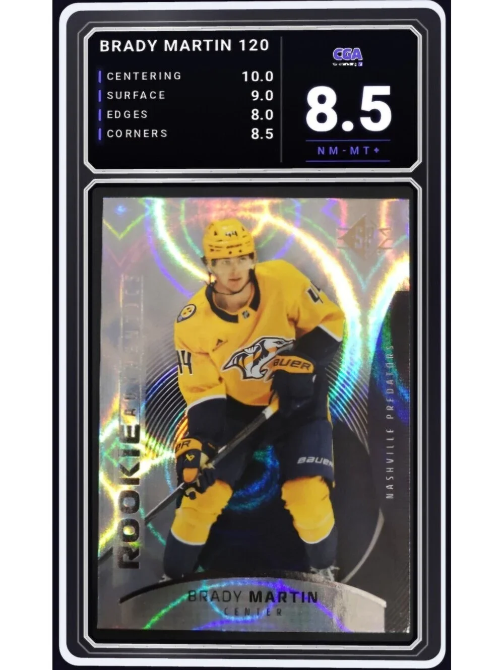 2025-26 SP Patterned Foilboard #120 Brady Martin RC NHL - CGA 8.5 Digital Grade